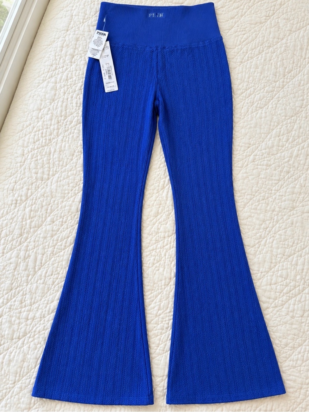 PINK Victoria's Secret Cobalt Blue Flare Knit Jeans